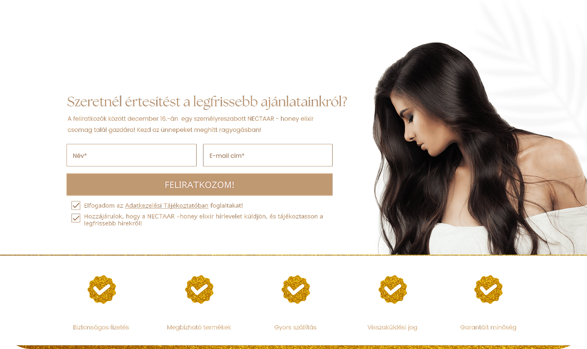 Nectaar hírlevél komponens